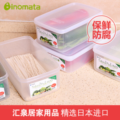 日本食物保鲜盒长方形塑料密封盒厨房冰箱储物盒水果收纳盒子带盖