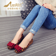 Korean fashion bow mixed colors super soft versatile comfort flat shoes