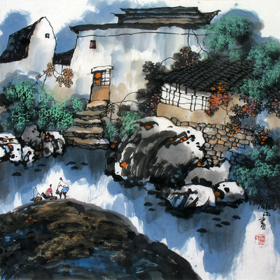广西美协 谭微中精品彩墨山水画