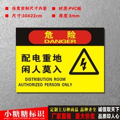 配电重地闲人莫入警告警示牌安全标识标志标牌PVC工厂车间提示牌