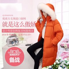 韩版棉衣女中长款时尚纯色棉服新款修身显瘦学生加厚大码棉袄外套