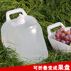 户外折叠储水桶加厚饮用水袋车载10L自驾游食品级PE果盆带水龙头