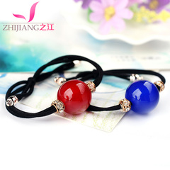 River of Candy-colored rubber bands tied high elastic hair tie band black hair rope Korea summer string rope headwear