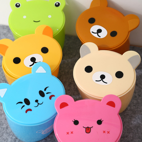 迷你创意时尚桌面垃圾桶 可爱翻盖杂物桶 卡通动物收纳桶b