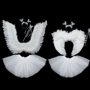 六一节小女童背的羽毛蝴蝶翅膀公主舞台演出天使仙女棒魔法棒道具