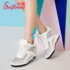 Interest involved 2015 new breathable mesh summer Korean leisure sports stealth high shoes 8cm shoes T52619