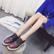 Puqi spring of 2016 new end of slope with thick-soled shoes women platform shoes with high gradient complex with round head