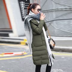 2016冬装新款韩国大口袋羽绒棉服女中长款加厚修身显瘦过膝棉袄