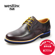 West hit fall 2015 new British fashion leather shoes casual leather color with round head low cut men shoes