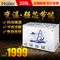 Haier/海尔 SCD-229E 卧式双温两室冰柜商用 冷冻冷藏推拉玻璃门