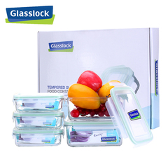 Glasslock 家庭冰箱收纳密封盒 耐热钢化玻璃保鲜盒微波炉便当盒