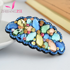 Zhijiang Korean tiara hair accessories hair clip spring clip hair clip ponytail holder glass plate sweet ornaments