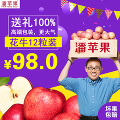 【潘苹果-12粒礼盒装】天水花牛苹果新鲜蛇果水果礼盒非冰糖心