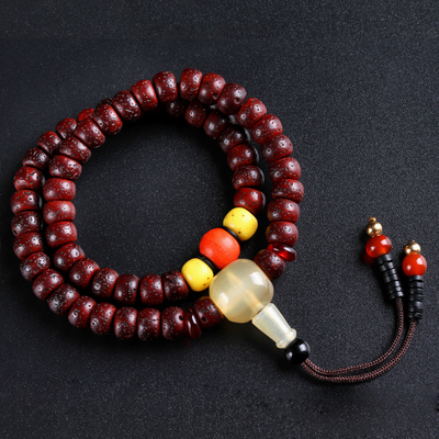 清代54颗圆满老朱砂供星月菩提佛珠 佛法加持 080088888