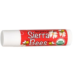 现货美国Sierra Bees小蜜蜂有机红石榴蜂蜡润唇膏含维他命E孕妇用