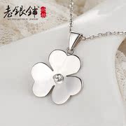 Old silver necklace 925 Silver Pu women Korea fashion Silver Jewelry Silver clover necklace women clavicle accessories necklace