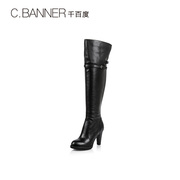 C.BANNER/banner 2015 winter new style elegant leather stitching over the knee boots boots A5561410