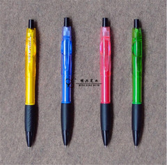 明兴笔业透明杆圆珠笔 塑料按动双管原子笔 广告宣传笔批发定做