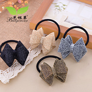 Bagen grass headdress Korea silk butterflies first rubber band hair band hair rope ponytail elastic hair accessories