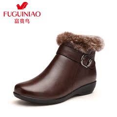 Rich people aged bird 2015 fall/winter women's leather short boots short boots women's thick MOM boots cotton boots women