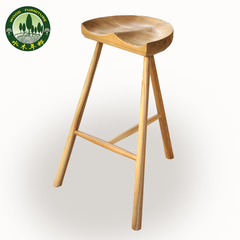 水木年桦 全实木白橡木凳子 美式酒吧凳北欧创意设计师坐凳 矮凳
