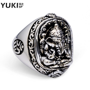 YUKI925 personality men''s rings silver ring vintage Thai silver elephant God of domineering boom single rings silver ring