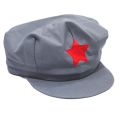 八路军帽新四军红军帽子 灰色五星八角帽活动道具纪念品怀旧礼物