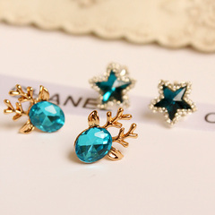 Shanzai Korean asymmetric cute Moose star non-pierced earrings ear ear clip earrings