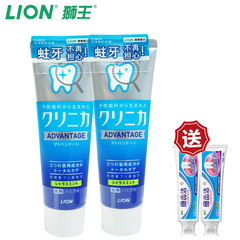 进口LION/狮王牙膏净白防护牙膏*2(草本薄荷)送细齿洁牙膏40g*2
