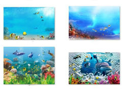 大幅风景 海底世界海洋油画喷绘画芯批发