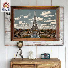 巴黎埃菲尔铁塔挂毯 卧室床头壁毯客厅玄关创意欧式建筑艺术挂毯