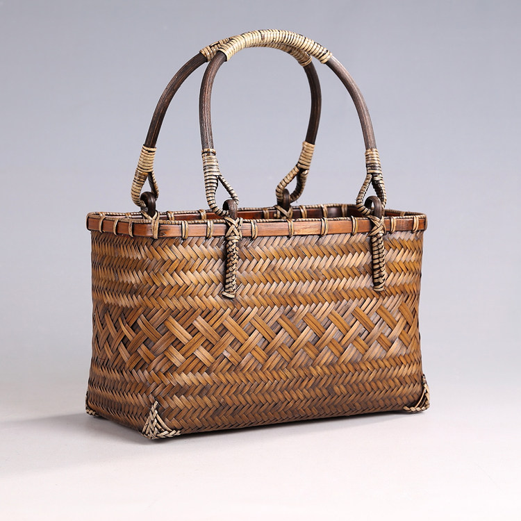 竹编包 日式复古手提包 茶道茶具收纳包 仿古 香具包 迷你竹包