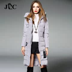 JC品牌羽绒服女款正品新款女仕修身时尚中长款加厚大码冬季外套潮