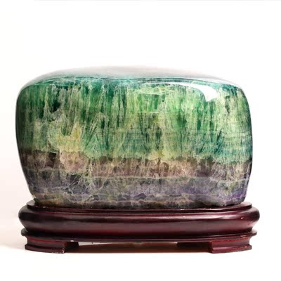 2140 天然随形石雕萤石摆件 招财进宝 重15.54kg