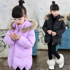 十岁女孩棉袄女童2016新款韩版潮棉衣5小孩冬季时尚冬装棉服红黑7