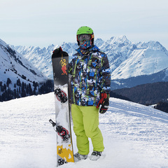 爱雪户外男士滑雪服套装 冬季正品防水加厚保暖透气单双板滑雪衣