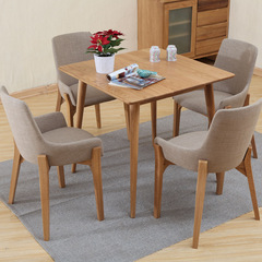 北欧小户型全实木餐桌椅组合正方形橡木饭桌子麻将桌日式餐厅家具
