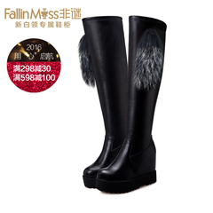 Non-mystery stovepipe stretch boots boots women fashion within raccoon fur knee high boots with thick soles of boots