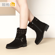 Shoe shoebox side Zip Boots PU fashion trends for fall/winter leisure quality round head square with boots women