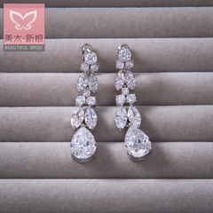 Flashing beauty taiyishan Crystal cubic zirconia bridal earrings wedding earring accessories H0149