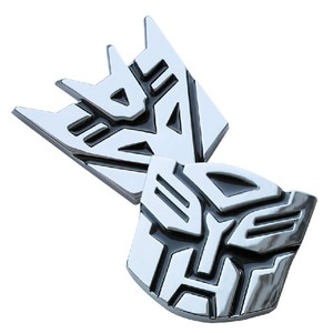纯金属变形金刚车贴3d立体贴纸汽车人标志装饰个性改装贴博派狂派