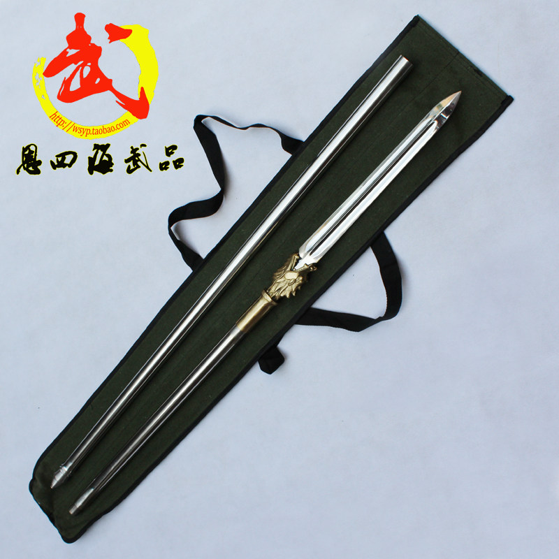 红缨枪_包邮不锈钢一体凹槽剑枪头 红缨枪 霸王枪 长矛枪 长枪未开刃