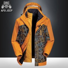 AFS JEEP户外冲锋上衣男女三合一两件套吉普旅游防风保暖冲锋外套