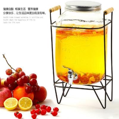 冷水壶酿酒玻璃啤酒桶新款水杯小号啤酒茶桶圆形装饰柠檬保鲜自助