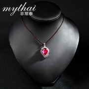 Thai-new limited edition Ruby necklace pendant in 925 Silver Pendant irregular special pendant jewelry