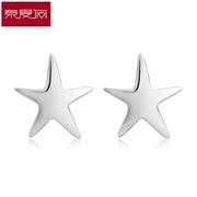 Spring Festival in Starfish Stud Earrings 925 Silver female temperament simple Korea sweet cute ear clip ear jewelry hypoallergenic