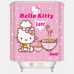 尚魅欧式高档加厚防水Hello Kitty卡通浴帘 创意个性浴帘定制定做