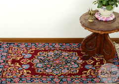 异域印度手工编织羊毛地毯 餐厅挂毯 卧室走道地垫  『秘密花园』