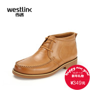 Westlink/West New 2015 winter simplicity Joker round leather lacing boots men's boots