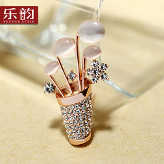 Music jewelry Korea cute basket female simple Opal brooch corsage upscale sweater pins